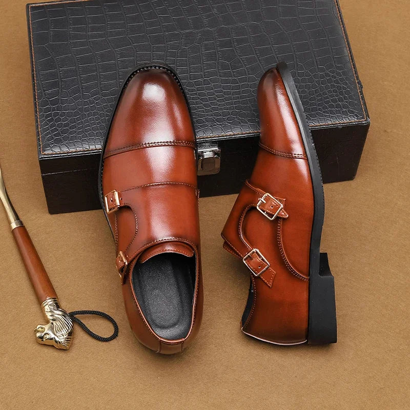 Luxury Brand Brogue Shoes Vintage Handmade Mens Carved Oxfords Retro Round Toe Male Casual Formal Footwear