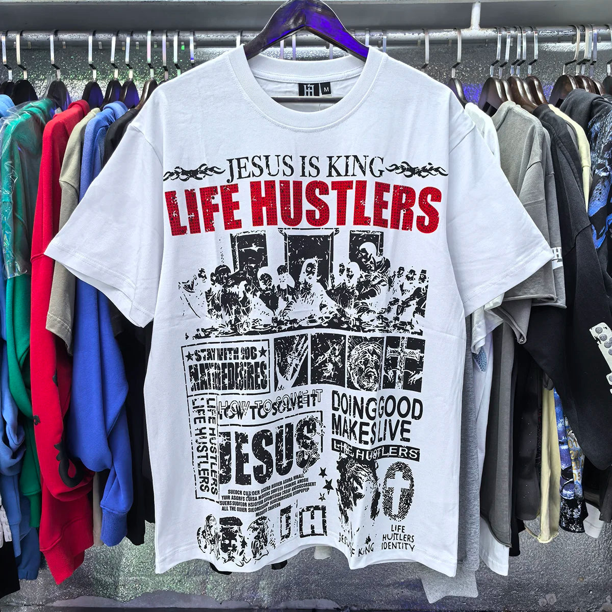 Masked Angel Shooting Arrows Diamond Cotton Short Sleeve Tshirts for Men and Women Crew Neck Loose Summer T-shirt Oversized Tees