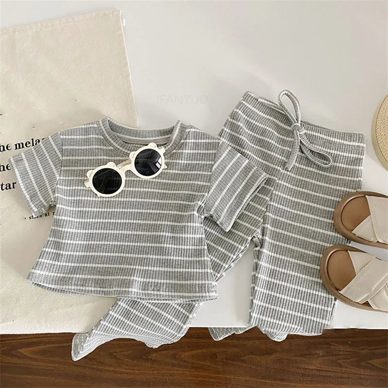 Girls Fashion Striped Sets