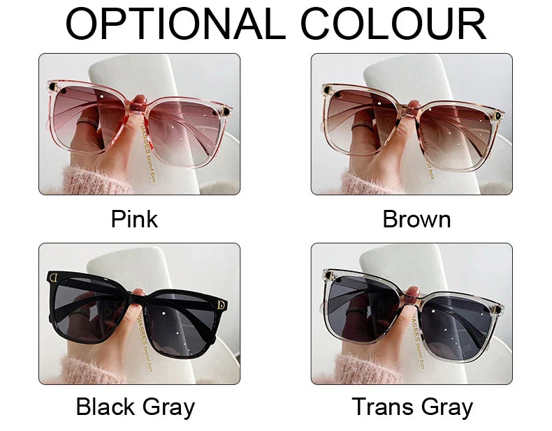 Fashion Oversized Sunglasses Woman Brand Designer Vintage Square Sun Glasses Female Big Frame Gradient Shades Oculos De Sol