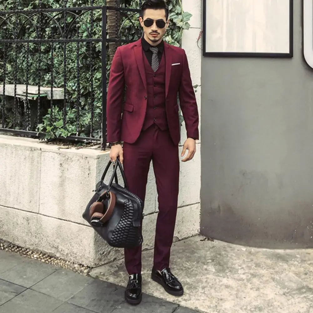 Men Three-piece Suit Elegant Formal Suit
