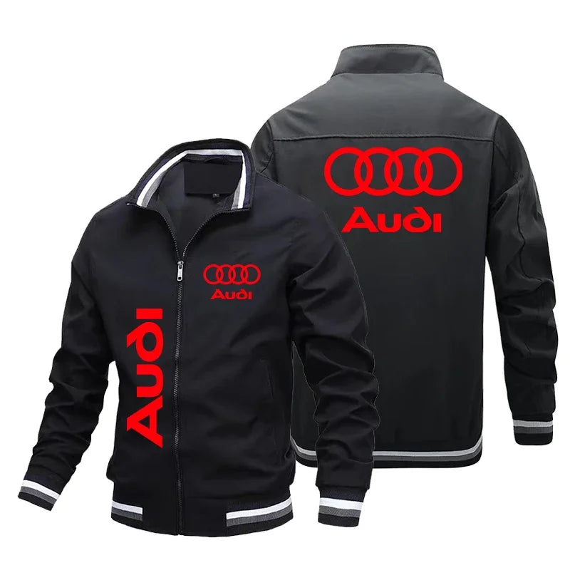 2025 New Trendy Men's Jacket Audi Car Logo Motorcycle Jacket Custom Car Logo Racing Clothe Men Audi Clothing Biker Racing Jacket