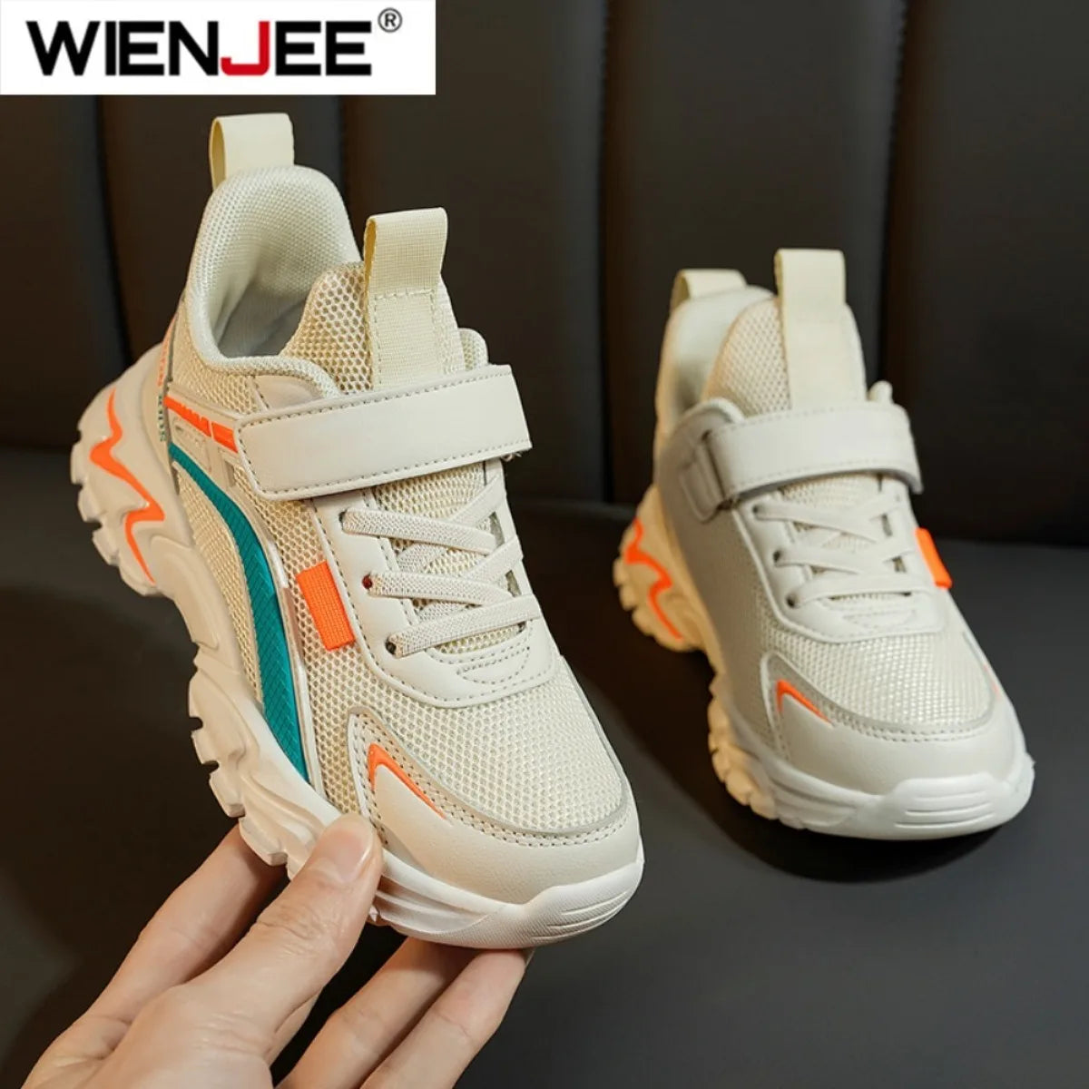 Lightweight Children's Black Sneakers Breathable Mesh for Boys Casual Walking Shoes Non-slip Kid Girls' School Running Shoes