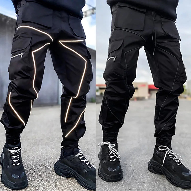 Mens Gym Jogging Cargo Pants Sweatpants Fitness Loose Trousers