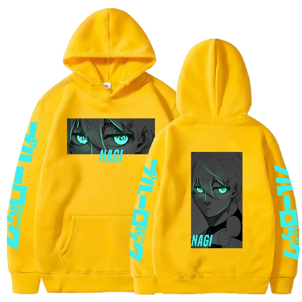 BLUE LOCK Nagi Seishiro Manga Printed Hoodies For Men Women Harajuku Anime Sweatshirts Long Sleeves Fleece Warm Streetwear