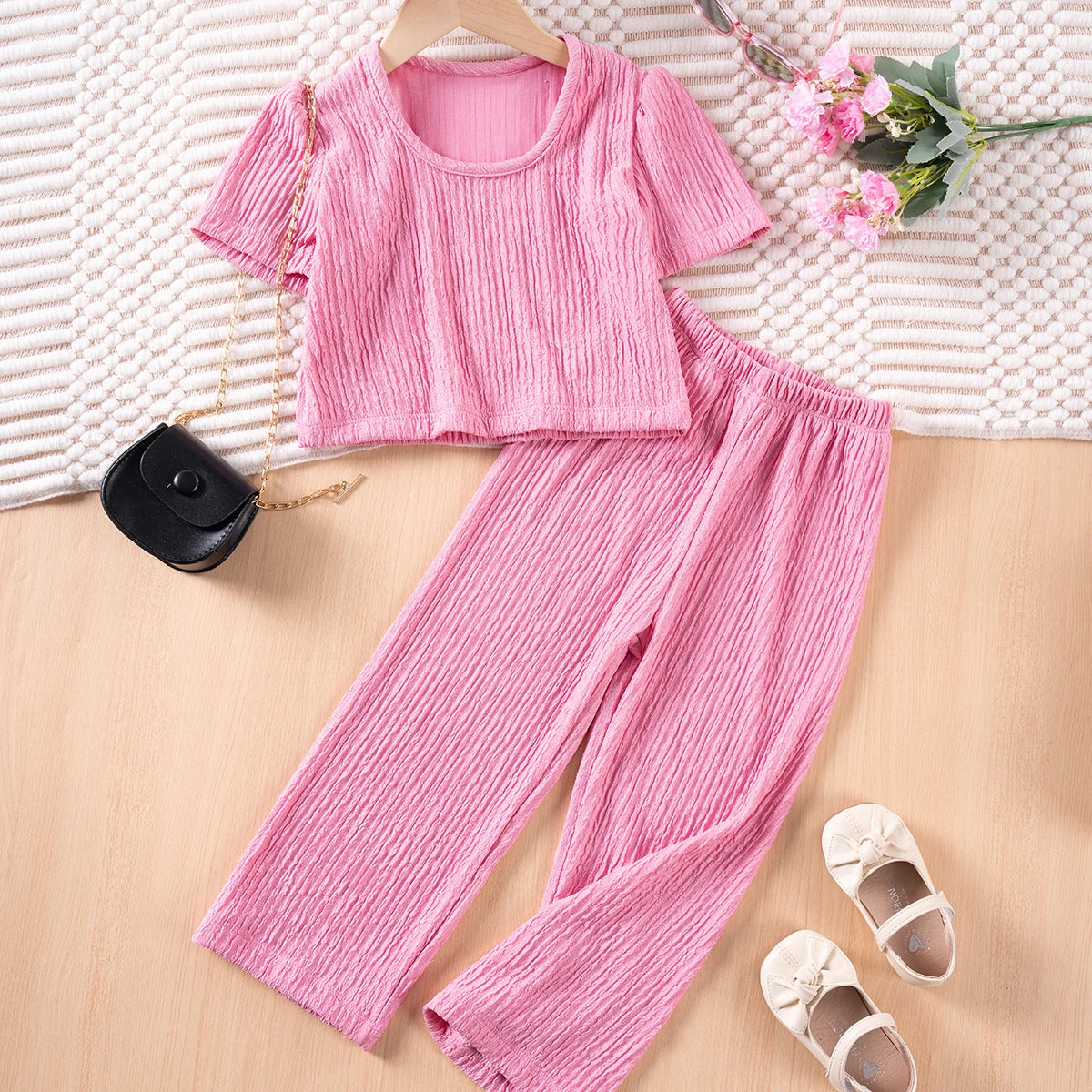 Girls Solid Color Suspenders