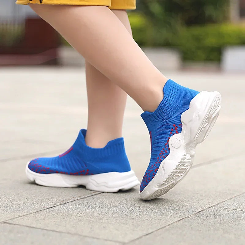 Children's Casual Shoes Fashionable Knitted Socks Sports Shoes For Boys And Girls Spring Summer Wear Mid To Large Size
