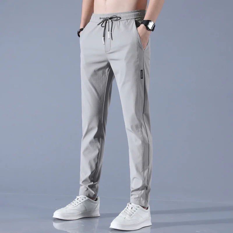 Men's Pants Black Gray Thin Business Casual Pants
