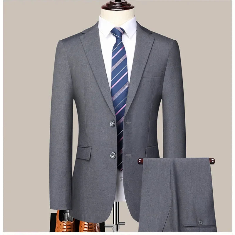 Men's Slim-fit Two-button Business Suit