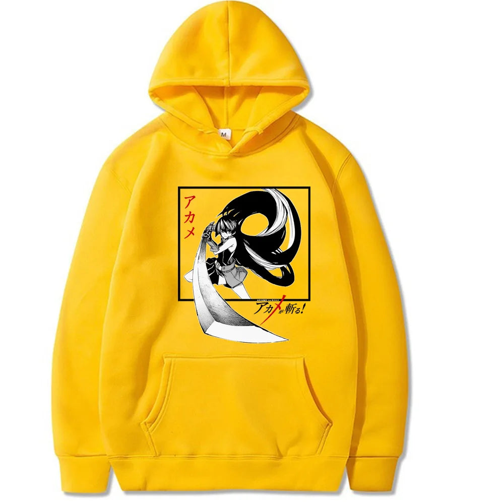 Akame Ga KILL Japanese Anime Hoodie Men's and Women's Harajuku Pullover Street Wear Unisex Autumn/Winter Plushed Brand Sweater