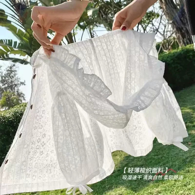 Girls Lace Sunscreen Coats Clothes 2025 Summer New Children's Breathable Thin Hooded Outerwear Kids Air Conditioner Shirt 1-5Y