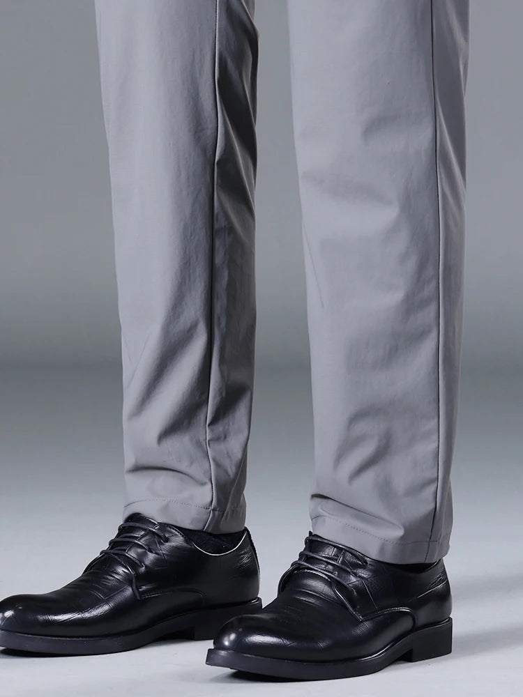 Men Elastic Waist Korean Classic Business Casual Formal Pants