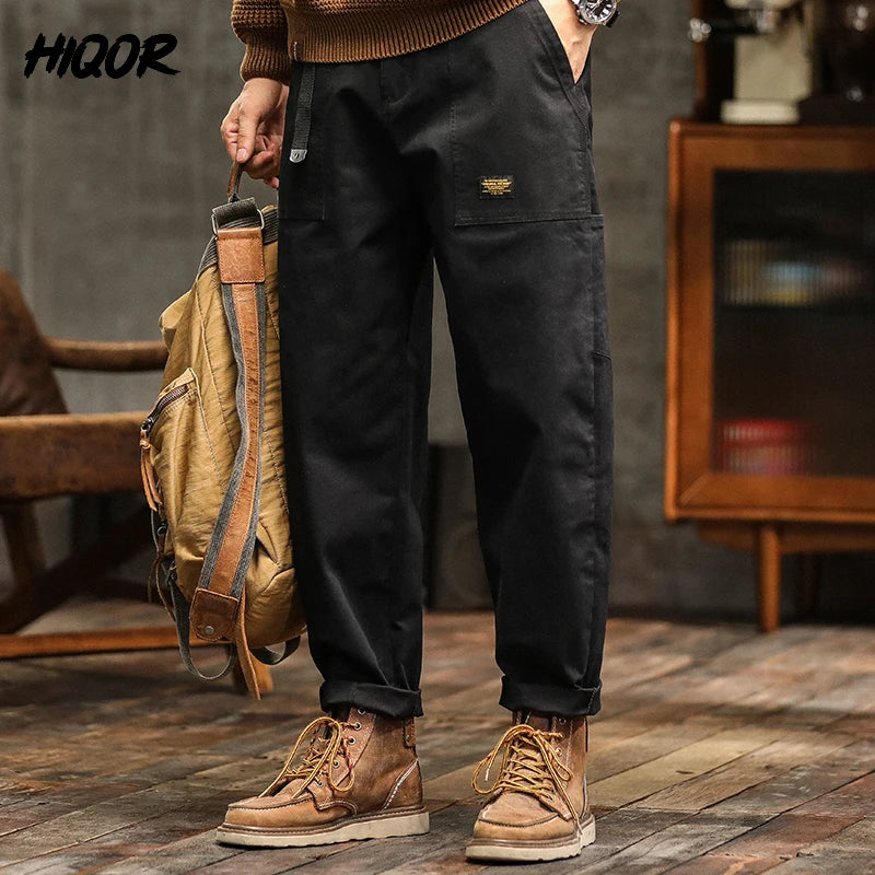 Cargo Pants Man Cotton Casual Loose Trouser