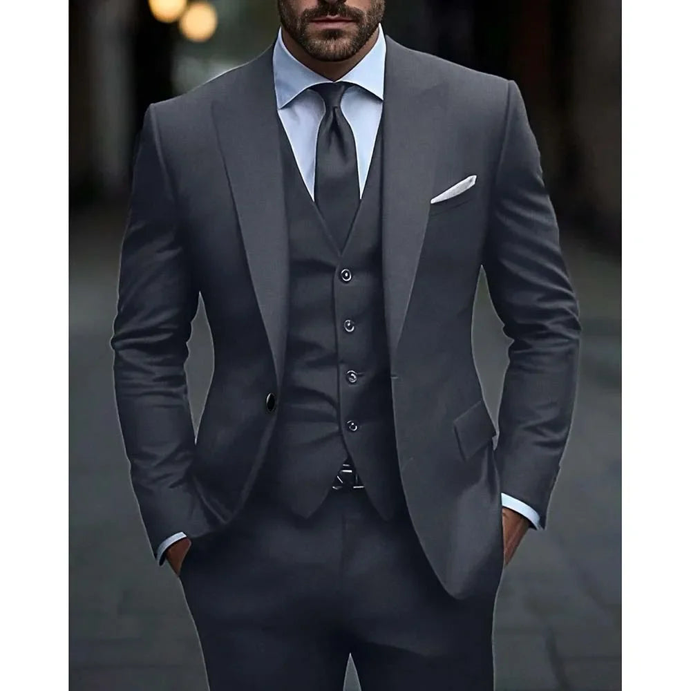 Dark Grey High Quality Men Suits