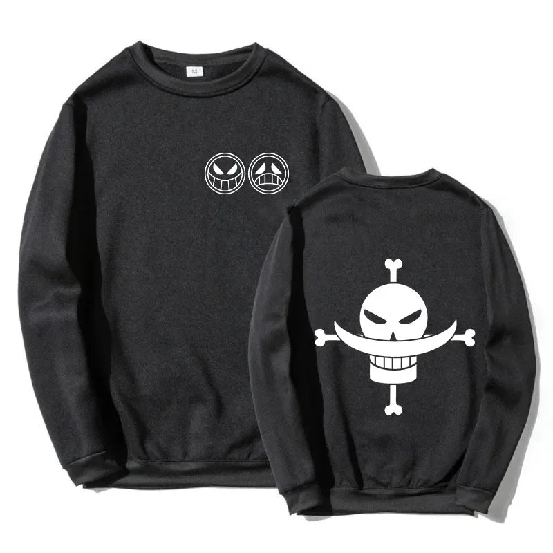 Autumn Men Anime Pirate Ace Edward Newgate Printed Casual Sweatshirts