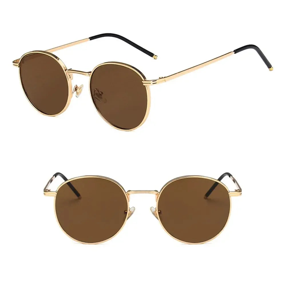 Fashion Glasses Fishing Metal Frame Shades Round Sun Glasses Women's Eyewear Women Men Sunglasses