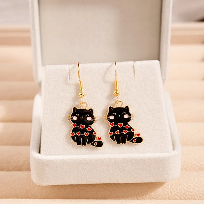 Fashion Cute Enameled Animal Dangle Drop Earrings
