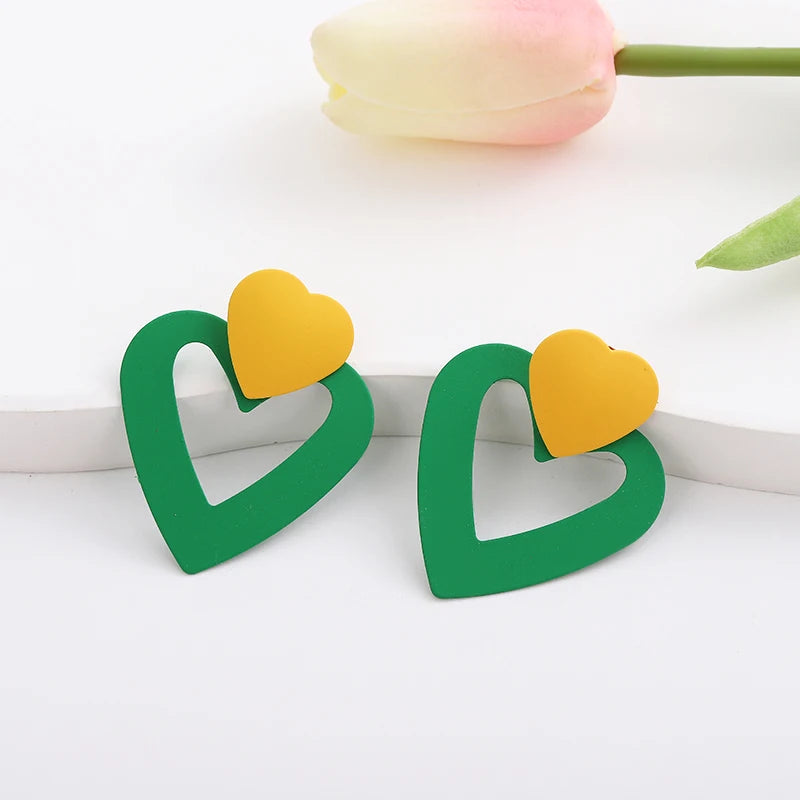 Green Color Crystal Dangle Earrings for Women