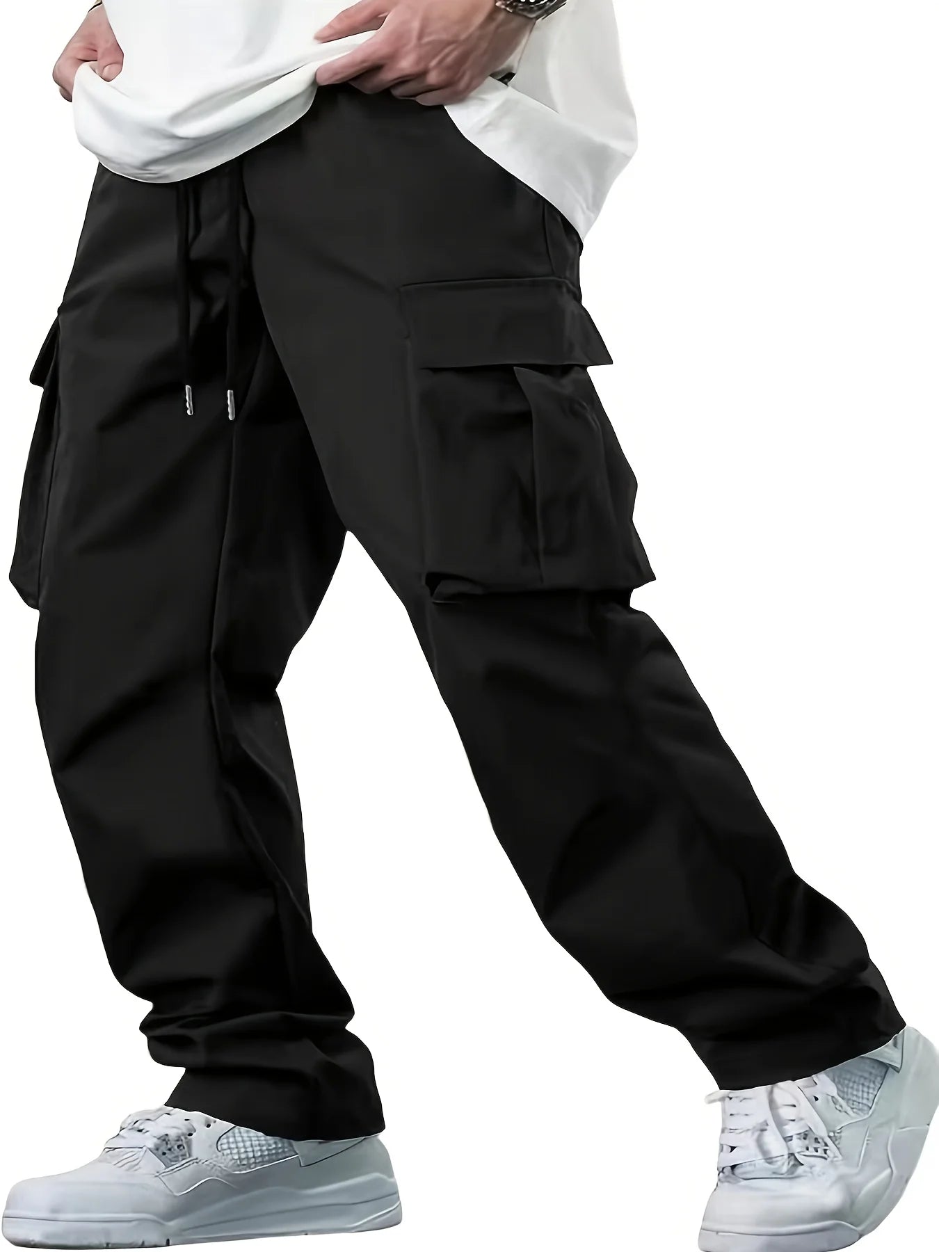 Men's casual loose straight tube Cargo Pants