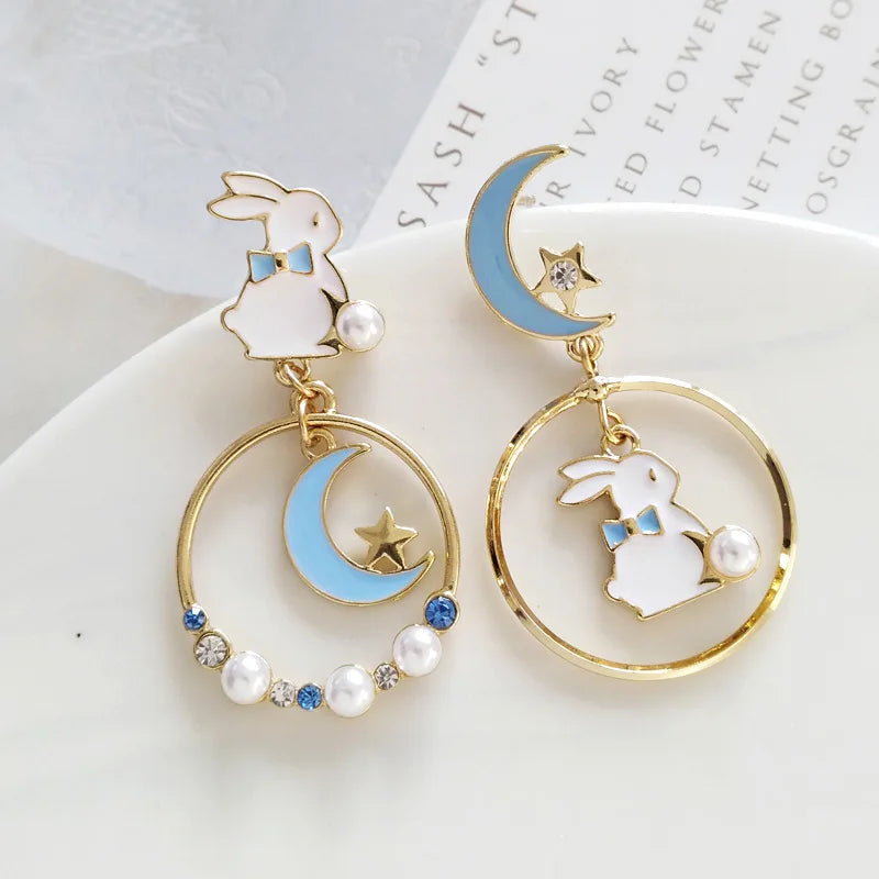 Flower Cute Animal Dangle Earrings For Women