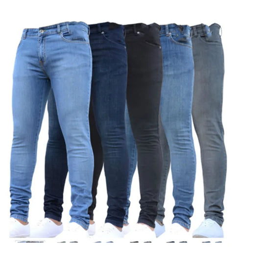 Men Pants Fashion Men Casual Pants Stretch Jeans Skinny Work Trousers