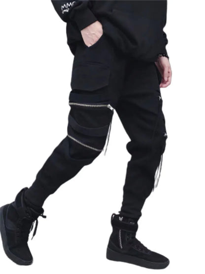 Harajuku Emo Black Cargo Pants Punk Pants Grunge Joggers Men Jeans