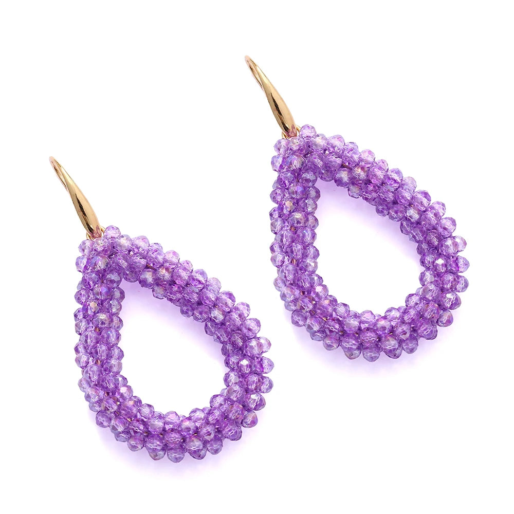 Mixed Color Big Drop Earrings for Women