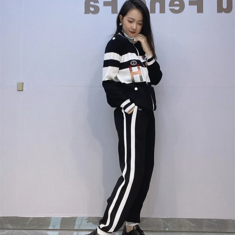 Casual Sports Pants Female Two-piece Set