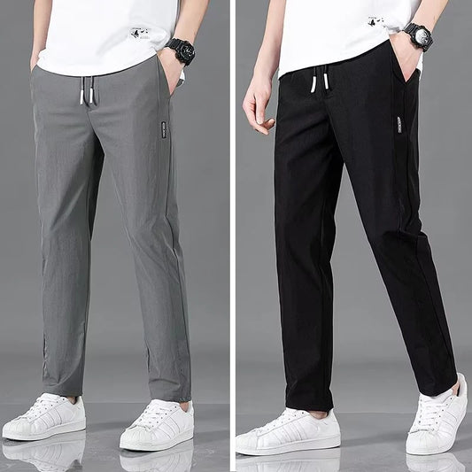 Men's Trousers Casual Solid Breathable Slim Straight Pants