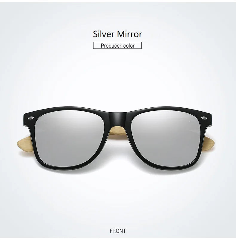 Fashion Bamboo Wood Vintage Square Sunglasses Men Women Luxury Brand Designer Sun Glasses Wooden Driving Fishing Eyewear