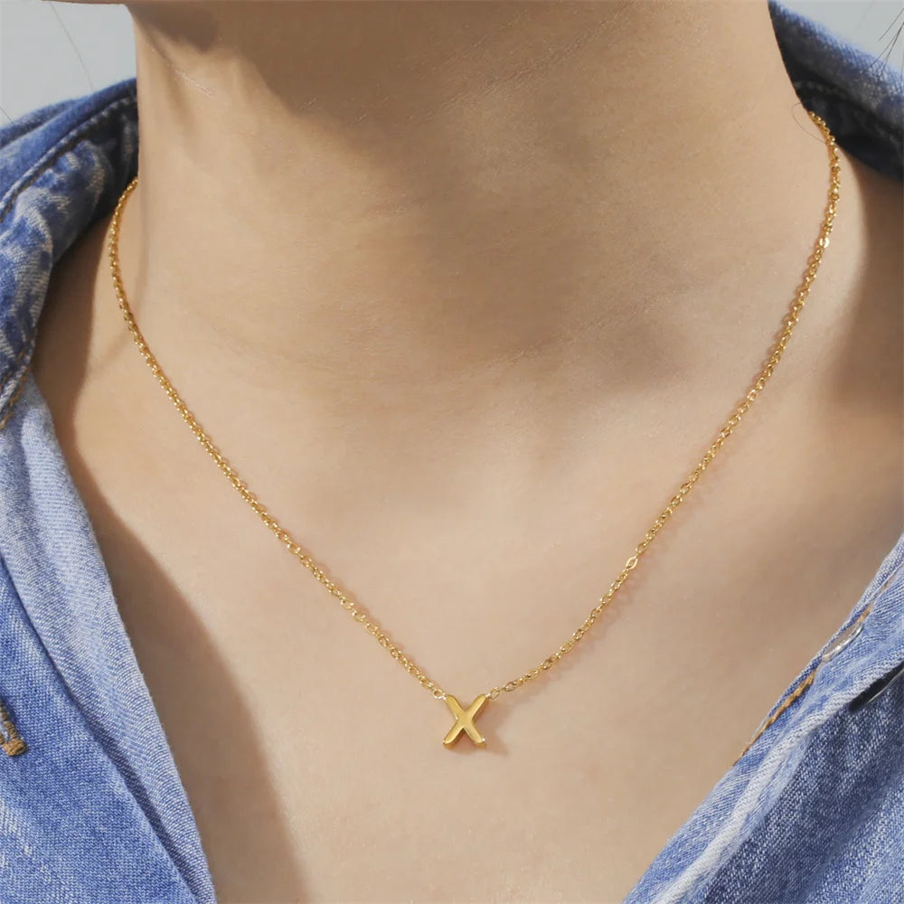 Initial A-Z Letter Necklaces for Women
