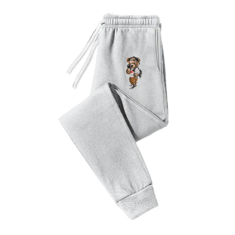 Drawstring Polyester Fiber Embroidery Casual Trousers