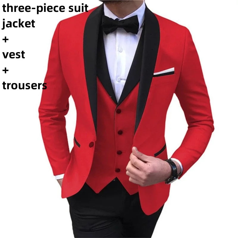 Mens 3 Piece Casual Tuxedos for Wedding