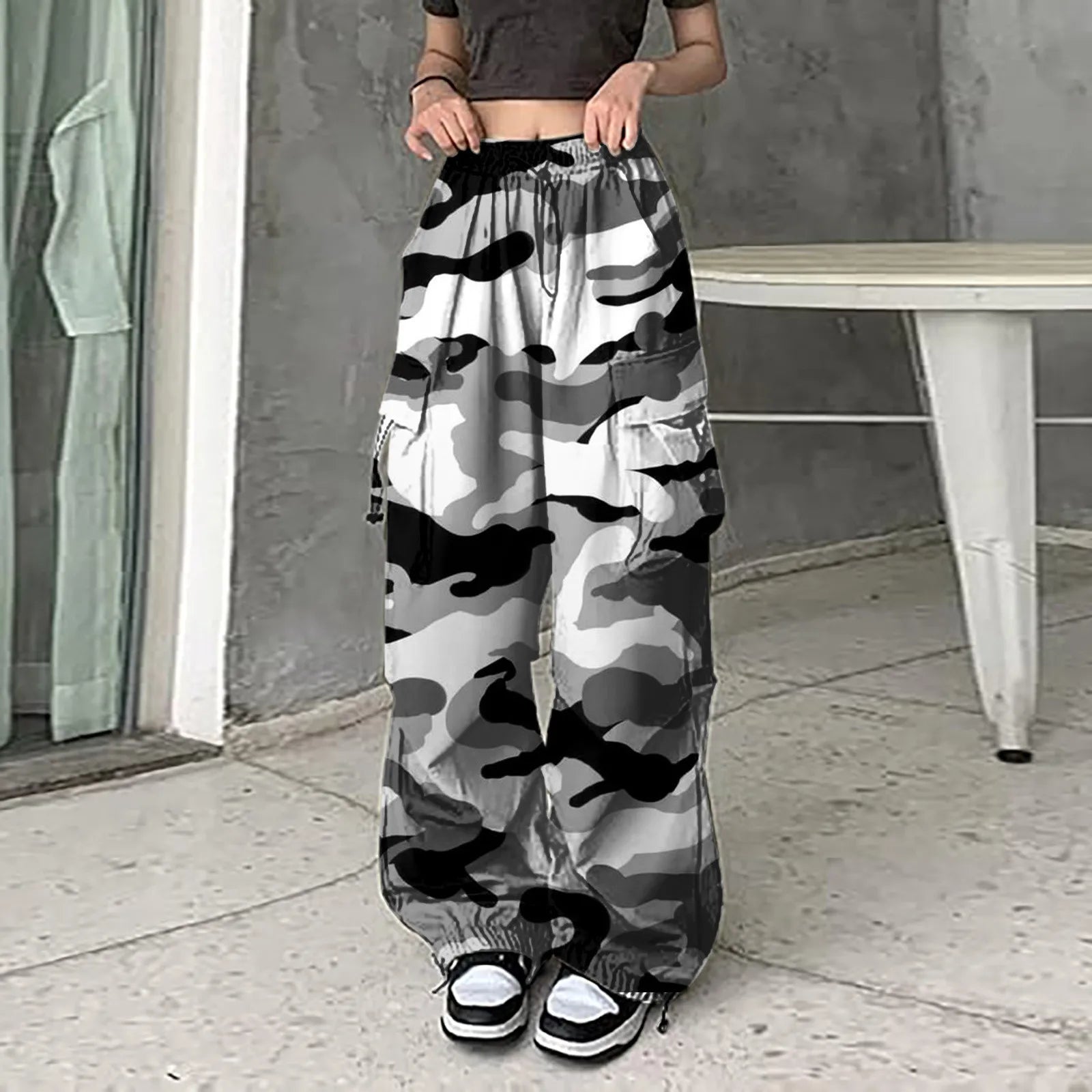 Women's Sweatpants Baggy Cargo Camo Print Pants Streetwear