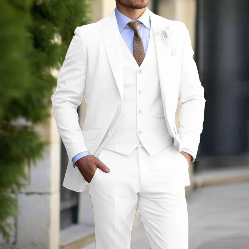 3 Pieces Beige Suits for Men