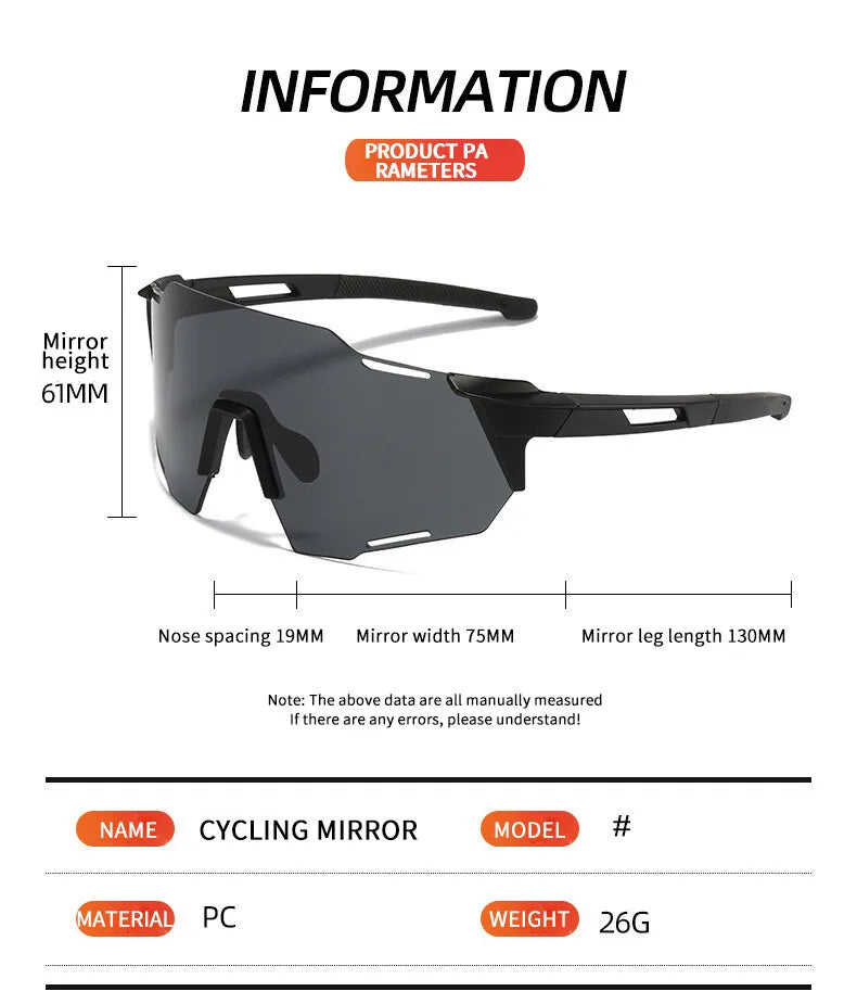 Cycling Sunglasses Unisex UV400 Cycling Shades fit for Running Hiking Windproof eyeswear Outdoor glasses