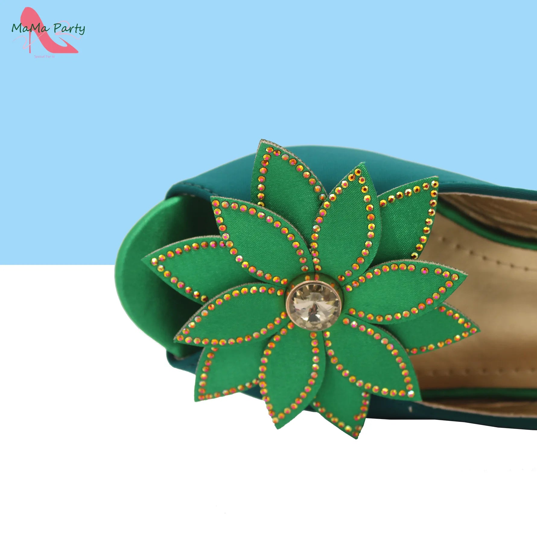 Italian Shoes and Bag Set in Green Color High Quality Comfortable Heels
