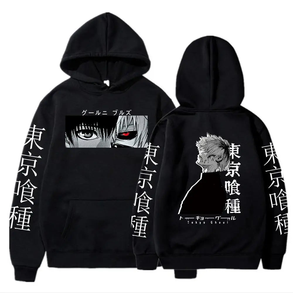 Anime Tokyo Ghoul Ken Kaneki Manga Hoodie Pullovers Tops Long Sleeve Ken Kaneki Cartoon Casual Fashion Pullover Sweatshirt