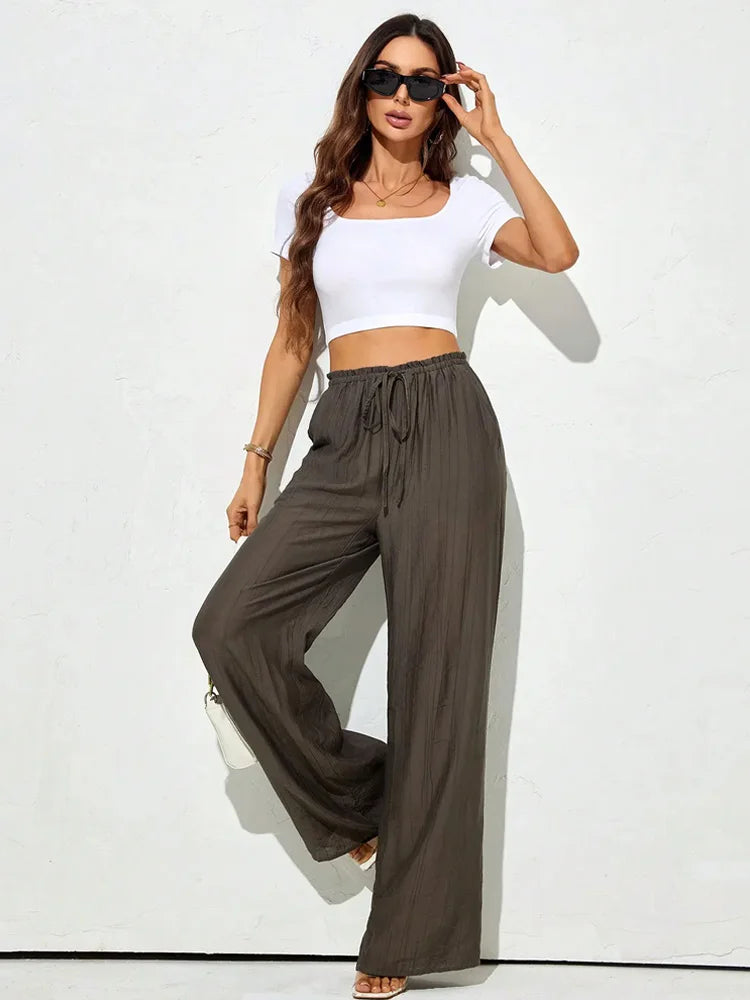 Women's Textured Straight Pants