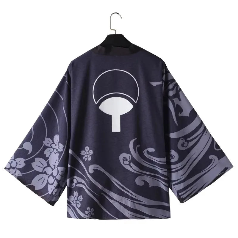 New Anime Hokage Konoha Kakashi Madara Sasuke Cosplay Costumes Kimono Uchiha Symbol Cloak Haori Adult Kids Jacket Cardigan Coat