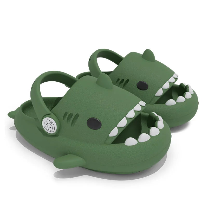 Boy Girl Cartoon Cute Sandal Shark Children Slippers Shoe Wear Anti-collision Non-slip Sandal Kid Baby Hole Shoes Women Slippers