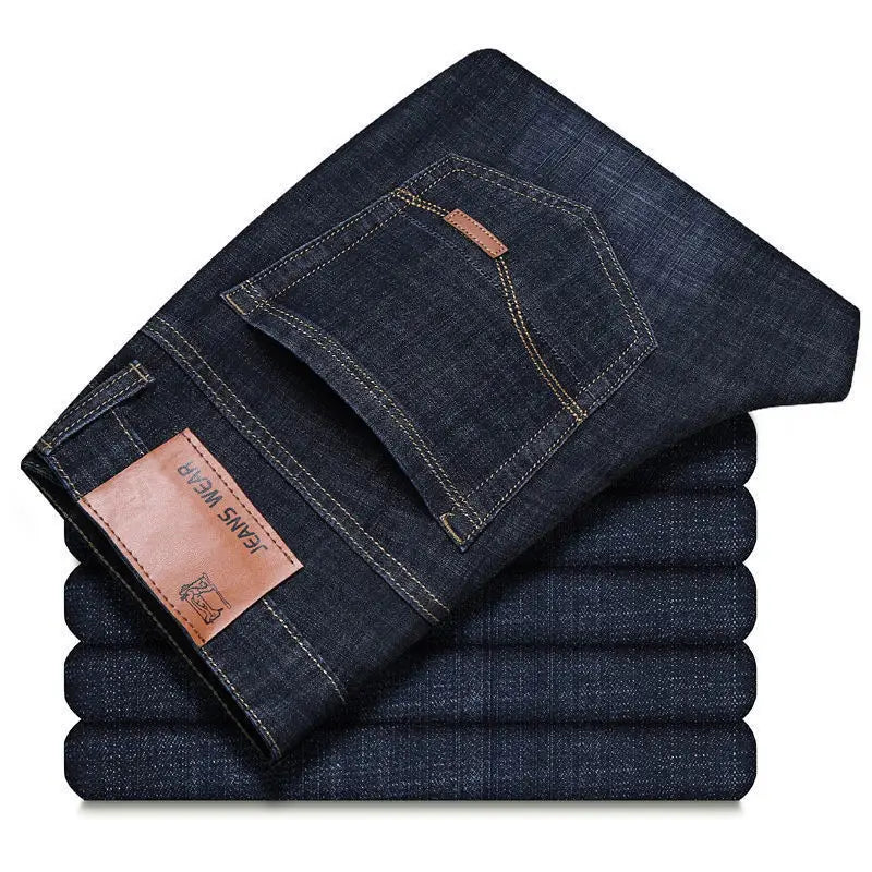 Men's fashion straight leg jeans 2025 new slim fit pants comfortable and soft business denim pants men's brand clothing
