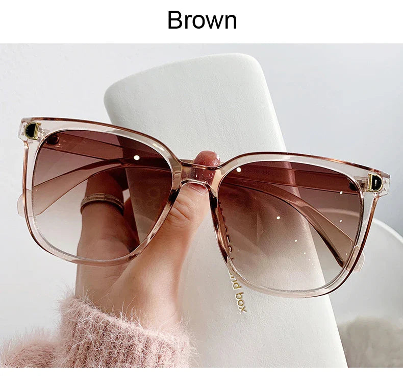 Fashion Oversized Sunglasses Woman Brand Designer Vintage Square Sun Glasses Female Big Frame Gradient Shades Oculos De Sol