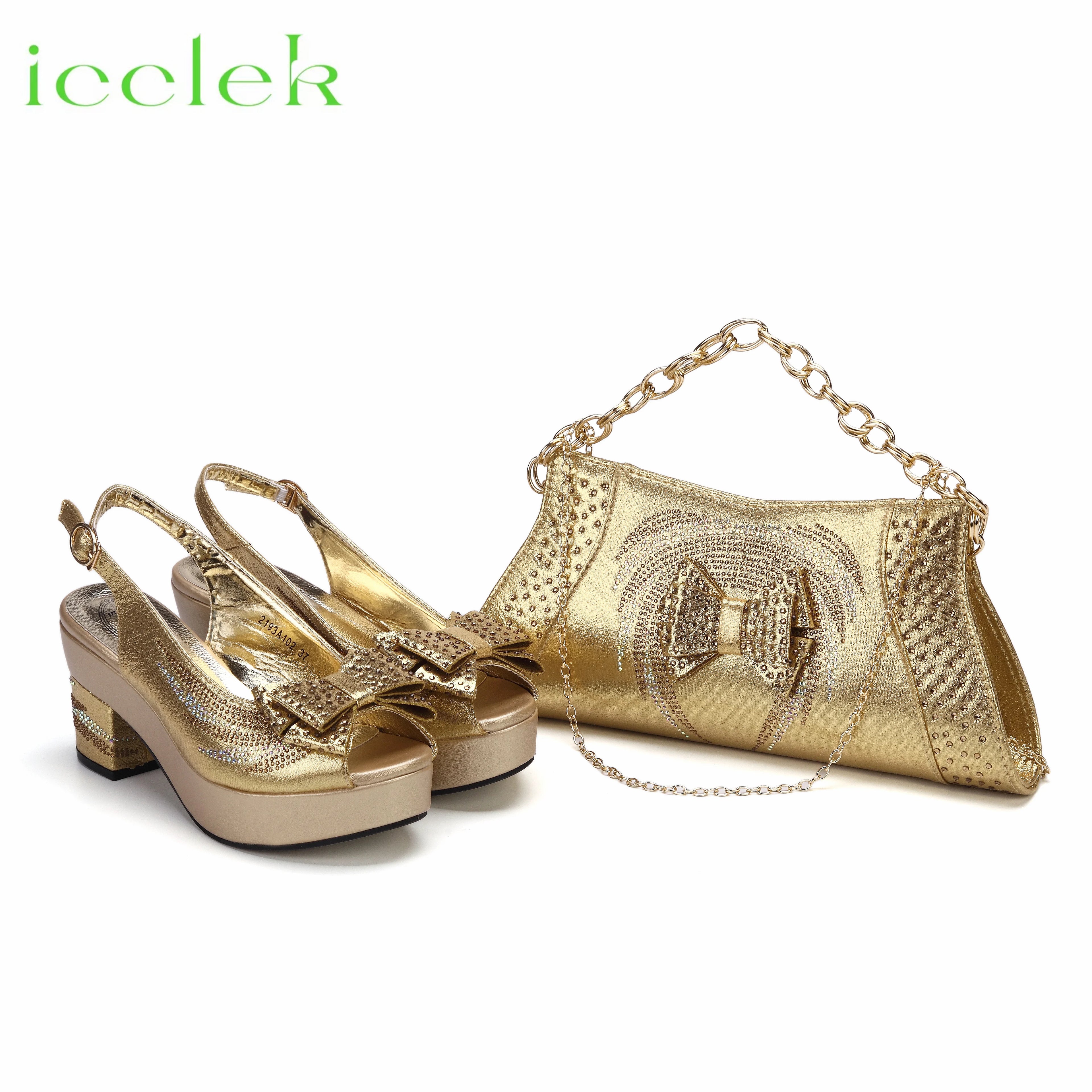 Peep Toe Ladies Sandals with Bag Set For Women Wedding Party Pump