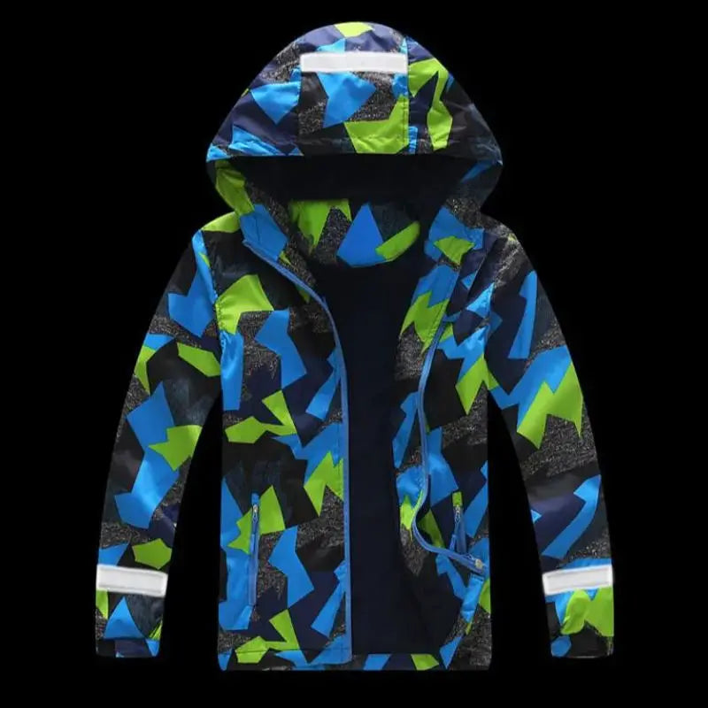 Boys Color Block Zip Up Casual Jacket