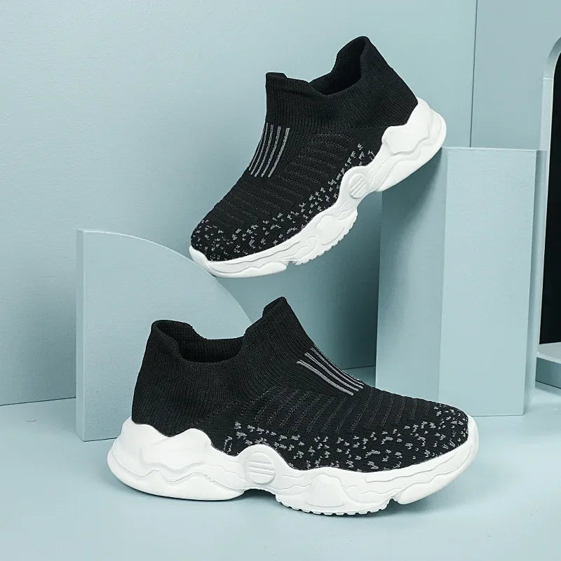Children's Casual Shoes Fashionable Knitted Socks Sports Shoes For Boys And Girls Spring Summer Wear Mid To Large Size