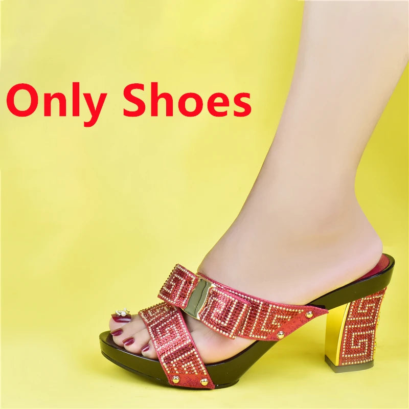 Party Shoe and Bag Sets Black Color Women Matching Shoes and Bag Set