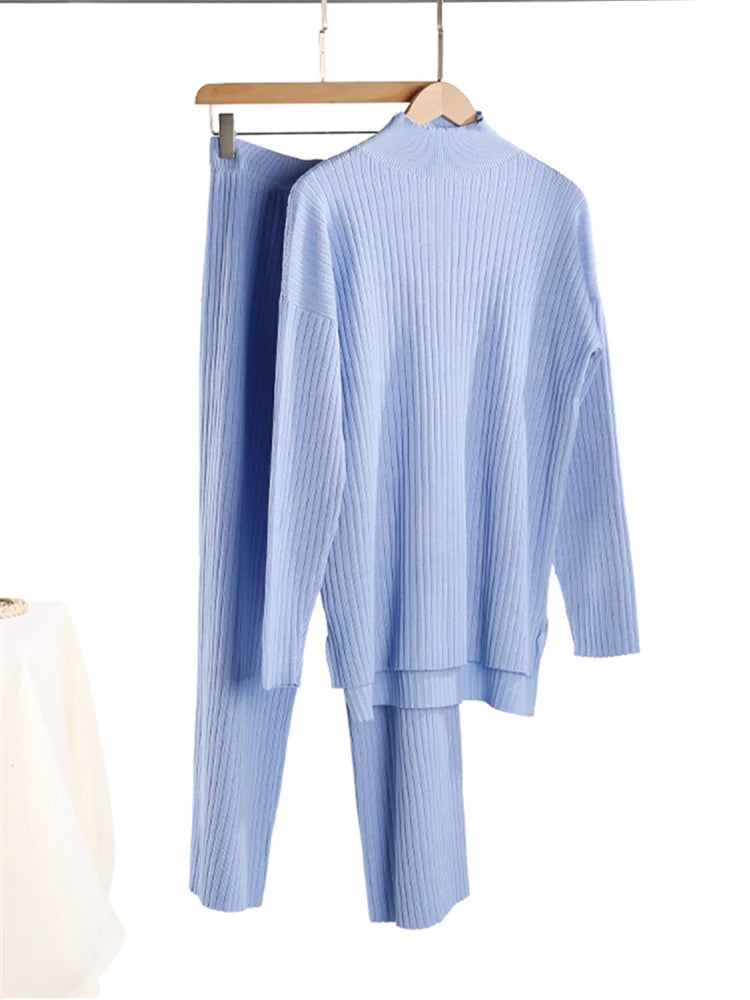 Women Sets Knitted Tracksuit