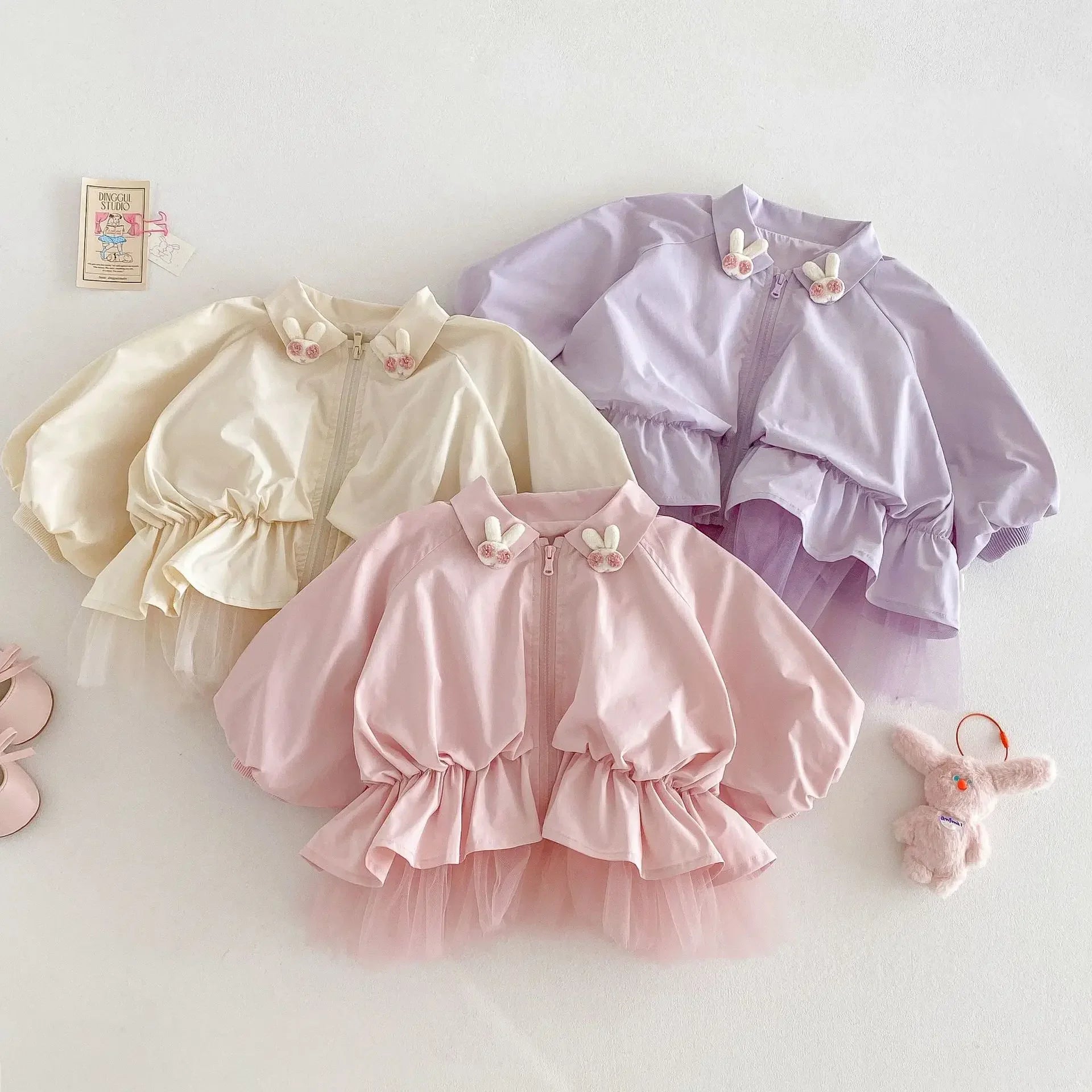 Baby Girl Solid Color Trench Coat