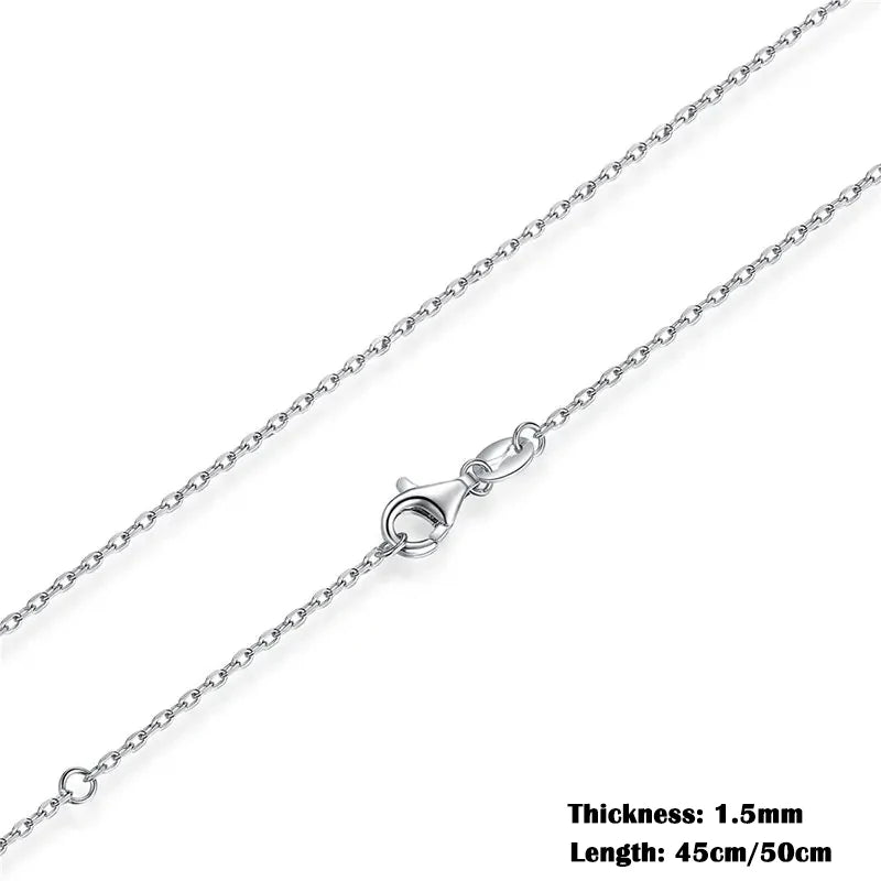 Classic Basic Chain Sterling Silver Lobster Clasp Necklace